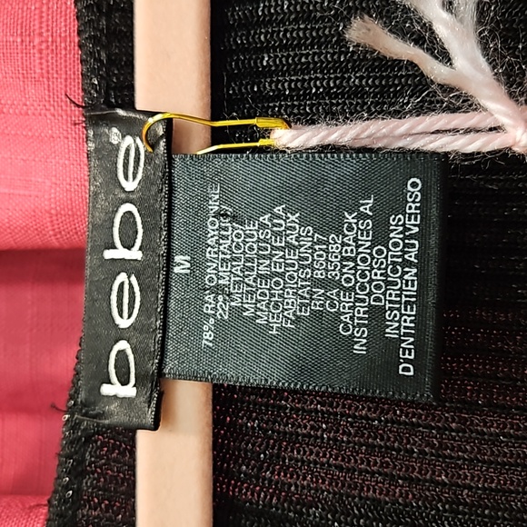 Bebe Metallic three quarter sleeve top - Picture 3 of 4